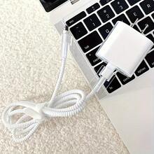 5-Pack White Transparent  Charging Cable Protector, Compatible With  14 Pro Max, Compatible With  13/12/11, Fast Charging 18/20W Adapter With Anti-Bend Coil - Durable Plastic Material, Perfect Gift For Boyfriend/Girlfriend, Charger Cable Protector - 白色5件套裝 - 查看 6