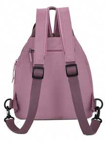 Nouveau sac à dos à fermeture éclair multicolore. Sac à main élégant et décontracté pour femme, sac à bandoulière, sac à dos minimaliste à la mode, sangle multifonctionnelle, fermeture éclair, doublure en polyester, convient pour toutes les saisons - Multicolore - Voir 8