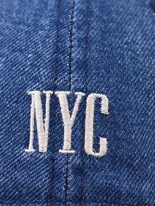 1 Piece NYC (New York City) Embroidered Letter Baseball Cap, Unisex Couple Style, Adjustable Denim Hat - Multicolor - View 6