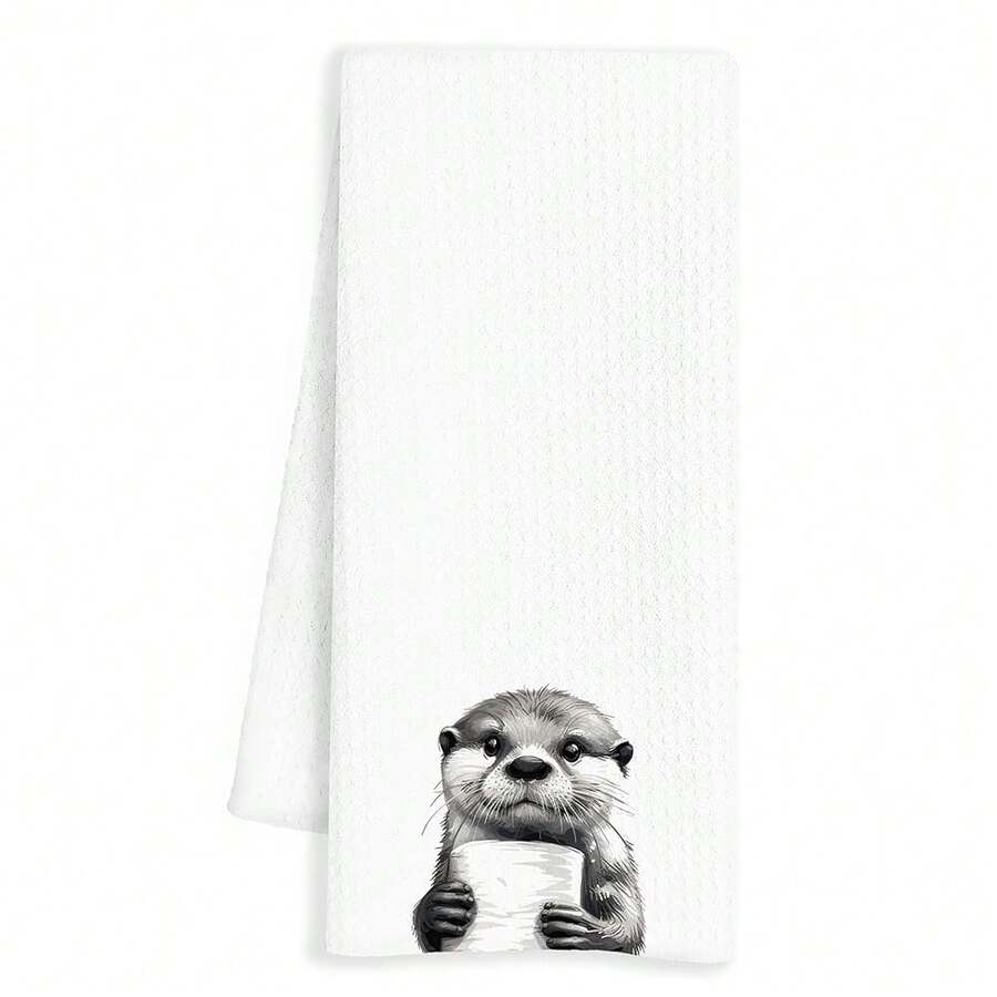 Otter Hand Towels For Bathroom - Gifts For Women And Lovers, Sea Otter Decor, And Animal Bathroom Accessories, 16x24 Inch - 水獺1 - 查看 1