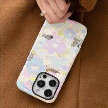 Flores Coloridas y Gatos Esta funda de teléfono desmontable 2 en 1, especialmente diseñada para la serie  16/15/14/13/12/11 Pro Max Plus, presenta un material de carcasa dura mate con detalles de moda irresistiblemente lindos.Una opción de regalo perfecta que añade diversión. - Colores mixtos - Ver 6