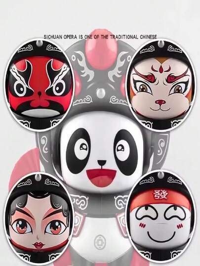 2026 New Panda Face-Changing Sichuan Opera Doll, Mask Culture Toy, Sichuan Face-Changing Opera Puppet Doll, Relieve Anxiety And Stress