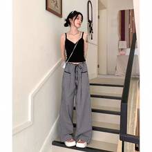 Women Pants - Black and White Checkered - View 5