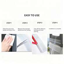 196.85inch Heavy Duty Black/White/Clear Waterproof Door & Window Rain Guard Trim - Clear Edge Seal, Strong Storm Rain Barrier, Suitable For Balcony, Doors - Multicolor - View 5