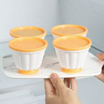 1 قالب كأس بودنج من ABS، مثالي لتحضير كؤوس الزبادي المجمد المنزلي، الموس والجيلي، مناسب للاستخدام المنزلي والتجمعات والحفلات والمناسبات الأخرى، يأتي مع غطاء