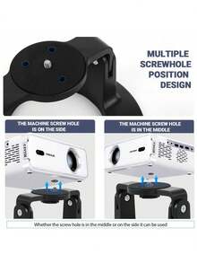 Support de projecteur réglable avec vis 1/4", rotation à 180°, convient à la plupart des projecteurs, utilisation domestique et de bureau, capacité de charge de 3,5 kg, hauteur de 3,54" / 9 cm - Multicolore - Voir 7