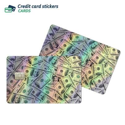 2 piezas de pegatinas de piel de tarjeta de crédito de colores, pegatinas decorativas personalizadas resistentes al agua y a los arañazos, adecuadas para tarjetas de crédito/débito/tránsito