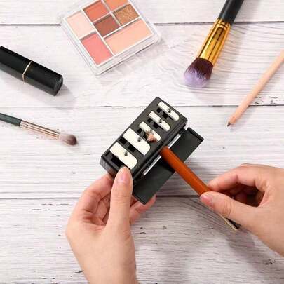 1pc Black High-End 5-Hole Eyeliner & Eyebrow Pencil Makeup Pen Set With Pencil Sharpener, Convenient Multifunctional Portable Pen Holder,Makeup,Cheap,Room Decor,Vanity,Travel,Bedroom,Makeup Accessories,Cheap,Stocking Stuffers,Makeup,Makeup Tools,Cheap Stuff,Gifts,Gifts For Women,Christmas Gifts