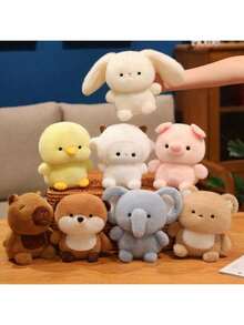 可爱毛绒玩具 - 熊、兔子、大象、绵羊，是办公室伴侣、活动和派对装饰、儿童礼物、家居装饰、生日礼物、独立日礼物、母亲节礼物、婚礼礼物以及各种节日礼物的理想之选。 - 彩色 - 查看 2