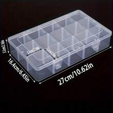 2个/1个15格透明可拆卸收纳盒，适用于缝纫、渔具、工艺品、珠宝、化妆品和其他小物件的收纳整理 - 無色 - 查看 11