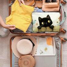 Cute Cat Pattern Cosmetic Bag, Cute Cat Toiletry Bag, Portable Travel Organizer Pouch, Women Handbag, Summer Bag, Holiday Bag, Makeup Bag, Wallet, Backpack, Back To School Supplies - Multicolor - View 3