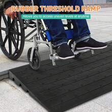 Rubber Threshold Ramp, Heavy Duty Threshold Ramps, Rubber Driveway Ramps With Cable Cover, Car Driveway Curb Ramp For Cars Vehicles Loading Dock Garage Sidewalk, 24x42x3inch - 24x42x3inch - View 6