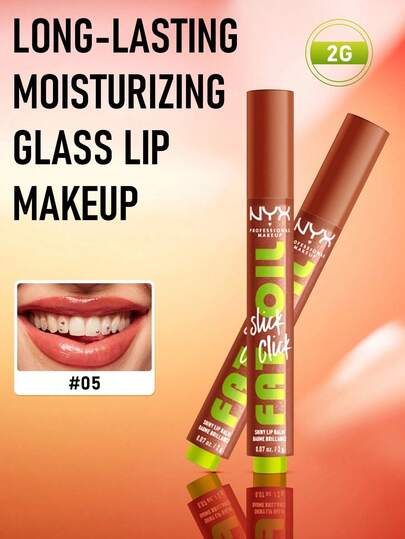  NYX Fat Oil Slick Click #05 (Warm Nude) 2g/0.07oz | Lightweight | Buildable | Vegan Lip Gloss | 12-Hour Hydration | Non-Sticky | High-Shine Finish | Suitable For Everyday Use