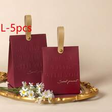 5pcs Chinese Style Creative Wedding Candy Boxes, Souvenir Boxes, Candy Boxes, Candy Bags, Candy Gift Boxes, Gift Packaging Boxes, Empty Boxes, Elegant Candy Boxes, Unique Colorful Creative Wedding Gift Boxes, Exquisite Cookie Boxes, Suitable For Bride Gifts - Multicolor - View 7