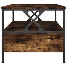 vidaXL Table basse chêne fumé 100x51x45 cm ingénierie du bois - Tabac - Voir 7