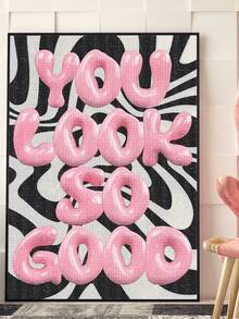 5D DIY钻石画 | 励志语录钻石画套装。你看起来棒极了！高清艺术钻石画，手工装饰画，全马赛克钻石工艺套装，锻炼DIY技能和专注力。 - 彩色 - 查看 2