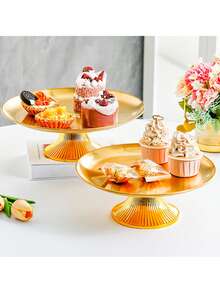 1pc Iron Tray - Suitable For Home Kitchen, Dining Room, Living Room, Tableware, Teaware, Drinkware, Candy, Cookies, Bread, Wedding, Gifts, Birthday And Other Occasions - Gold - View 7