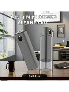 2-In-1 Ultra-Fine Fiber Screen Cleaning Spray Set, Suitable For Smartphones, Computers, Glasses And Electronic Devices, Made Of Acrylic Material, Spray Bottle, Perfume Decanting Bottle, Easy To Carry - Multicolor - View 5