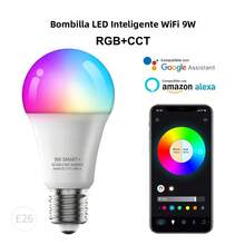 Foco LED inteligente WiFi de 9W RGB+CCT con cambio de color y regulación de brillo, compatible con Alexa / Asistente , base E26, control remoto por APP móvil - 1 pieza - Ver 8