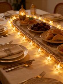 3米/9.8英尺 20颗LED星月灯串，电池供电，适用于卧室墙面装饰、帐篷装饰、婚礼、生日派对、斋月家居装饰，是营造斋月氛围和节日派对气氛的理想之选。 - 彩色 - 查看 4