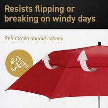 Folding Golf Umbrella - Burgundy - View 4