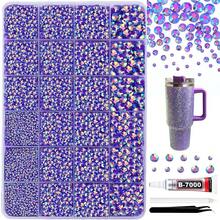 RODAKY Resin Jelly Rhinestones For Crafting Bedazzling,2-6MM Rhinestones For Nails Art,Dark Purple AB Nail Rhinestone And Gems,Nail Diamond Flatback Gems Crystals Charms For Nail Design DIY Makeup - 15JellyDarkPurpleAB - View 2