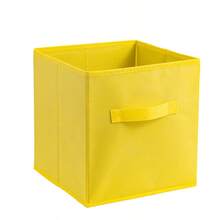 1 hộp đựng đồ bằng vải dệt nhiều màu không che phủ có tay cầm một mặt, thùng đựng đồ chắc chắn có thể gấp lại có tay cầm, hộp đựng đồ cho trẻ em, giỏ đựng đồ có thể gấp gọn để sắp xếp quần áo, sách - giỏ đựng đồ nhiều màu cho kệ, phòng trẻ em, tủ quần áo - Nhiều màu - Xem 32