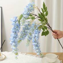1 pièce Guirlande de fleurs de glycine artificielles Fleurs suspendues Fausse fleur Chaîne pour décoration de printemps et d'été Style bohème Décoration de maison, de fête, de mariage DIY Fleur décorative Cadeau idéal pour la Saint-Valentin et la Fête des Mères Parfait pour les vacances, l'intérieur, l'extérieur, l'anniversaire, la chambre, le jardin, la décoration de bureau - Multicolore - Voir 16