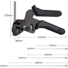 Llave de corbata de acero inoxidable, sujetador, herramienta de corbata, tipo anti-explosión, tipo de apriete, tipo de corte, máquina de bandeo manual, herramienta de autobloqueo - Negro - Ver 5