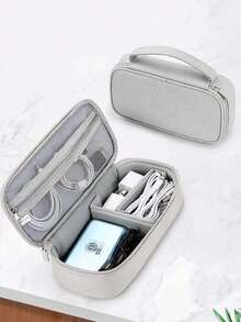 Customizable Digital Accessories Storage Bag, Support Custom Text/Image. Personalized Universal Travel Cable Organizer Bag For Organizing Electronics; Multi-Functional Portable Power Bank Storage Bag, Also Suitable For Phone Cases. - Multicolor - View 4