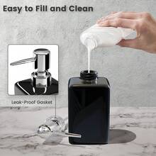 Ceramic Soap Dispenser With Rust Proof Pump,320ML Refill Hand Liquid Soap Pump Dispenser For Bathroom Kitchen,1PCS - Black - 1 PCS - View 6