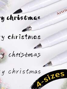 Bộ 4 bút thư pháp, bút vẽ mực đen, đầu bút mềm - 4 kích cỡ, thích hợp cho vẽ tranh nghệ thuật, làm sổ lưu niệm, viết nhật ký và vẽ tranh màu nước, vật dụng cần thiết cho năm học mới. - màu đen - Xem 10