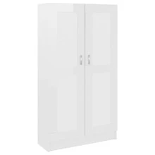 vidaXL Bibliothèque Blanc brilhante 82,5x30,5x150 cm Bois d'ingénierie - Branco - Ver 2