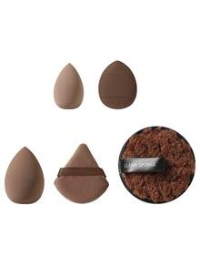 Eid Al-Fitr 57pcs/20pcs/8pcs/5pcs Complete Makeup Brush Set, Including 20 Soft Brushes Such As Powder Brush, 1 Travel Waterproof Makeup Bag + 6 Sponges + 5 Liquid Beauty Eggs + 7 Finger Sponges + 5 Mini Beauty Eggs + 8 Cushion Puff Sponges + 1 Facial Cleansing Sponge + 1 Brush Cleaning Bowl + 1 Hairband + 2 Wristbands - Coffee Brown - View 13