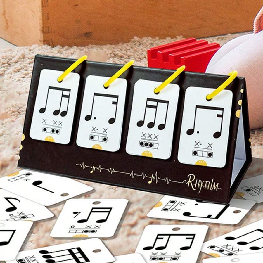 75pcs Rhythm Practice Cards, Music Enlightenment Desktop Educational Cards, Beginner Music Learning Cognitive Cards, Visual Practice Cards, Note Training Cards, Music Teaching Tools - Multicolor - View 1