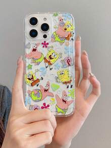 SPONGEBOB 1 pieza Funda de teléfono a prueba de golpes con estampado de caricatura de medusa y Bob Esponja, compatible con Samsung/Apple 17/16/15/14/13/12/11 Pro Max/12 Pro/14 Plus y otros modelos - Multicolor - Ver 7