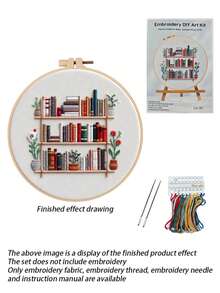 Simple Flower For Teenager Embroidery Kit With Thread, CN EN Instruction,Stamped Cloth,Needles DIY Gift For Student - Multicolor - View 11