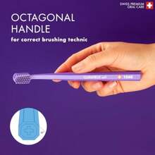 Curaprox CS 1560 Soft Toothbrush - 1560 Curen Filaments, Angled Head Octagonal Handle, Gentle Plaque Removal For Adults, Single Pack Random Color, Swiss Oral Care - 如圖所示 - 查看 7