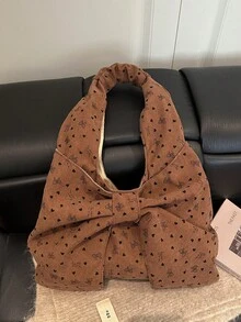 1个新款甜美可爱蝴蝶结多功能大容量单肩包，可用作生日礼物袋、手提包或日常包。可收纳钥匙、纸巾等物品，适合少女使用，是旅行、购物和其他外出活动的理想之选。 - 彩色 - 查看 4