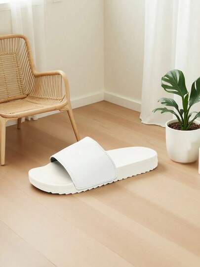 Men's Athletic Slides, Thick EVA Sole, Lightweight Casual Home & Outdoor Wear Slides, Summer Slippers For Outdoor, Beach & Casual