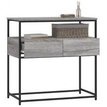 vidaXL Tavolo consolle sonoma grigio 75x40x75 cm ingegneria del legno - Grigio - Visualizzare 4