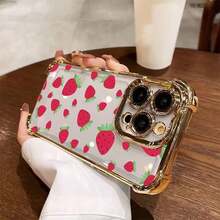 Valentine'S Day Gifts Strawberry Beautiful Flower Phone Case For IPhone 17 16E 16 15 14 13 12 11 Mini Pro Max Air X XR XSMAX 8 7 Plus Shockproof Transparent Soft Back Coverstrawberry Shortcake Items,Valentine'S Day Gifts - kiểu 1 (1 cái) - Xem 3