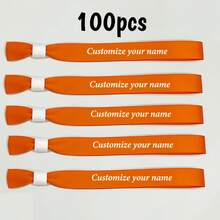 [Customized] Personalized Party Wristbands, Disposable Ribbon Bracelets, Conference Event Check-In Wristbands, Customizable, Suitable For Events, Birthdays, Weddings, Group Gatherings, Music Festivals And Concerts, Adding Festive Atmosphere To Music Concerts And Celebrations - Multicolor - View 10