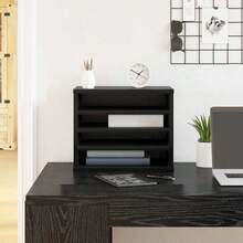 Larryhot Organizzatore da scrivania Rovere Nero 36 x 26 x 29,5 cm, Facile da montare, design elegante e pratico per l'organizzazione, la scelta ideale per il lavoro e lo stoccaggio a casa o in ufficio - nero - Visualizzare 1