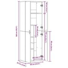 vidaXL Buffet haut noir 60x35x180 cm bois d'ingénierie - Noir - Voir 10