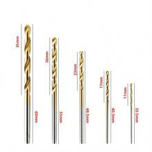 50pcs Twist Drill Bit Set, 1-3mm High Speed Steel Titanium Coated Drill Bits, Woodworking Hole Punching Tool Kit