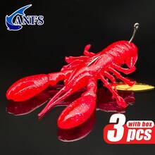 3个装小龙虾拟饵，带收纳盒，软饵，适用于淡水和海水垂钓——钓鱼爱好者的酷炫装备
