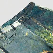 2025 Nuevos Jeans de Otoño Invierno para Hombre, Impresión de Calle, Patrón de Impresión Digital 3D, Salpicaduras de Tinta, Tie Dye, Pantalones de Mezclilla de Pierna Recta, Moda Casual - Azul lavado medio - Ver 3