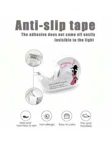 1 Set Anti-Slip Tape Kit, Includes 1 Tape Dispenser + 1 Roll Double-Sided Tape, Invisible Shirt Collar Tapes, Transparent Anti-Slip PET Fashion Stickers, Multi-Purpose Stickers, Office Supplies - Multicolor - View 1