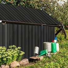 12 Trapezoidal Metal Sheet Roofing Panels, 6.2/7 M², Trapezoidal Corrugated Sheet, 115 Cm X 45 Cm / 129 Cm X 45 Cm, Galvanized Sheet For Building Roofs (Garages, Greenhouses, Kennels, Etc.). - 黑色 - 查看 9